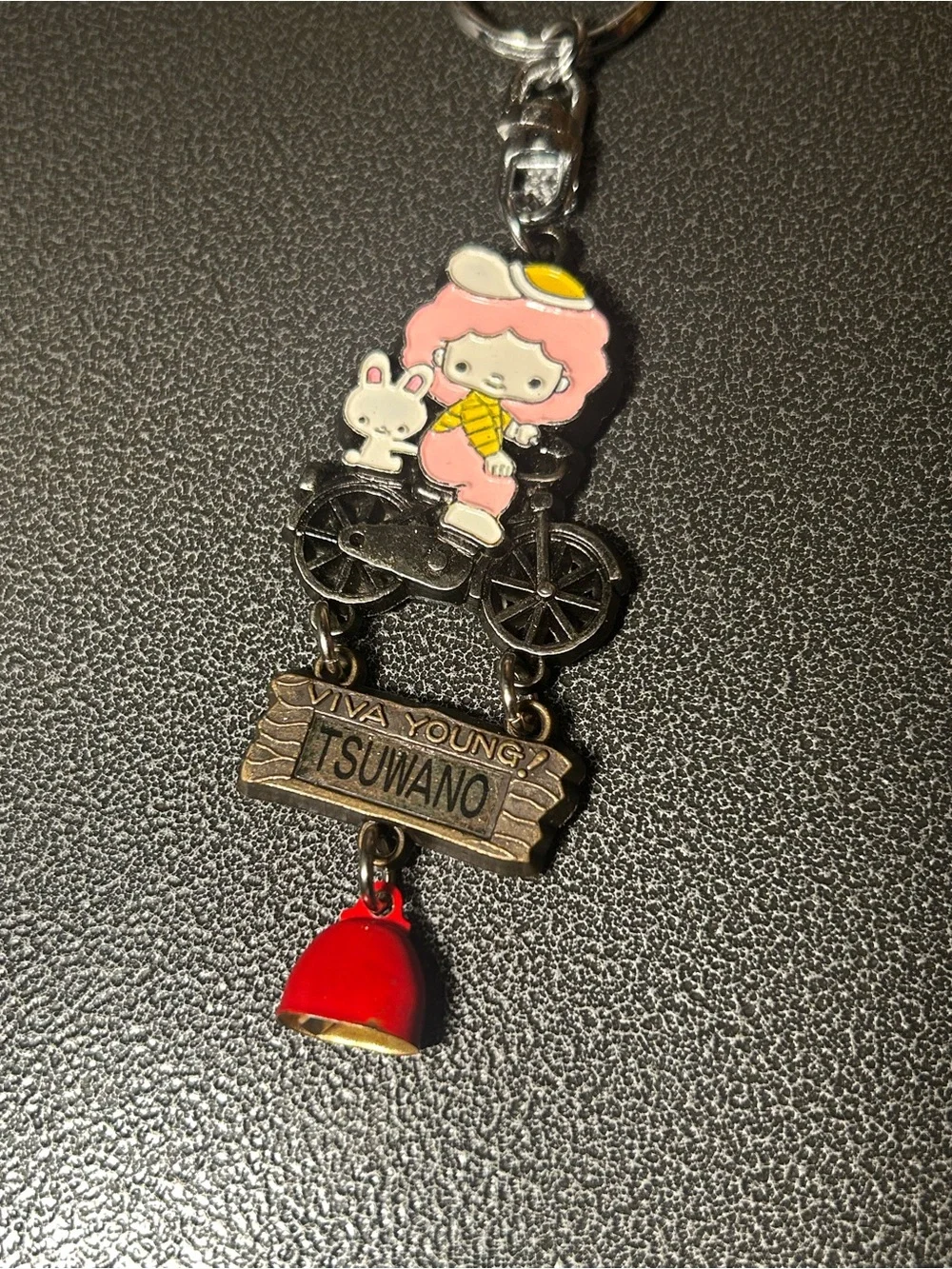 Tsuwano Japan Viva Young Girl on Bicycle Keychain, Travel, Japan, Souvenirs
